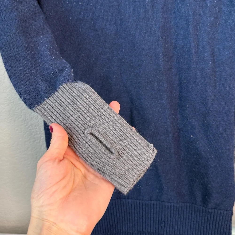 Stio Crew Neck Sweater Merino Wool Blue and Gray size Medium - Picture 7 of 14